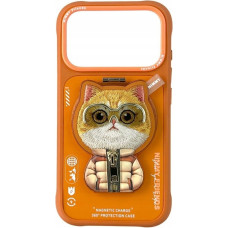 Nimmy Etui Cool&Cute 2.0 Cat do iPhone 17 Pro z magnetyczną zawieszką pomarańczowy