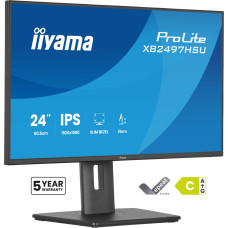 Iiyama ProLite XB2497HSU-B1 kompiuterio monitorius 60,5 cm (23.8") 1920 x 1080 pikseliai &bdquo;Full HD&ldquo; LED Juoda