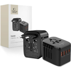 Tech-Protect Adapter podr&oacute;żny Tech-Protect TA200 Travel Adapter EU / UK / US / AU 2xUSB-A, 2xUSB-C Black
