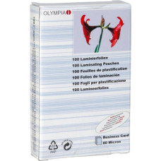 Olympia 1x100 Olympia Laminating Pouches Business Cards 80 micron    9169