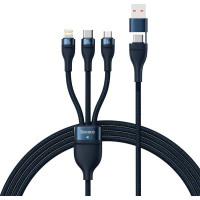 Baseus 3in1 USB cable Baseus Flash Series 2, USB-C + micro USB + Lightning, 100W, 1.2m (blue)