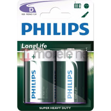Philips LongLife D / R20 Battery 2 pcs.