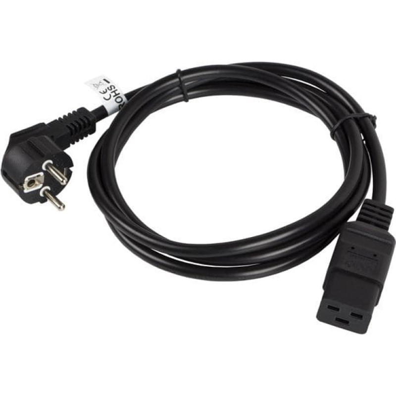 Lanberg Power cable Lanberg CEE 7/7 - IEC 320 C19, 1.8m, black (CA-C19C-10CC-0018-BK)
