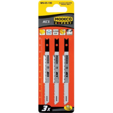 Modeco Brzeszczoty do wyrzynarek z uchwytem typu U 100mm PCV i drewno 3szt. - MN-65-199