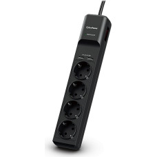 Cyberpower P0420SUD0-DE viršįtampių ribotuvas Juoda 4 AC išvestis(ys / čių) 200 - 250 V 1,8 m