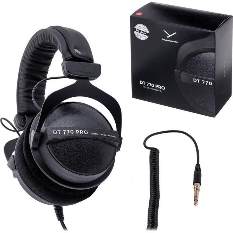 Beyerdynamic Headphones Beyerdynamic Beyerdynamic DT 770 PRO 250 OHM BLACK LIMITED EDITION - Studio headphones closed