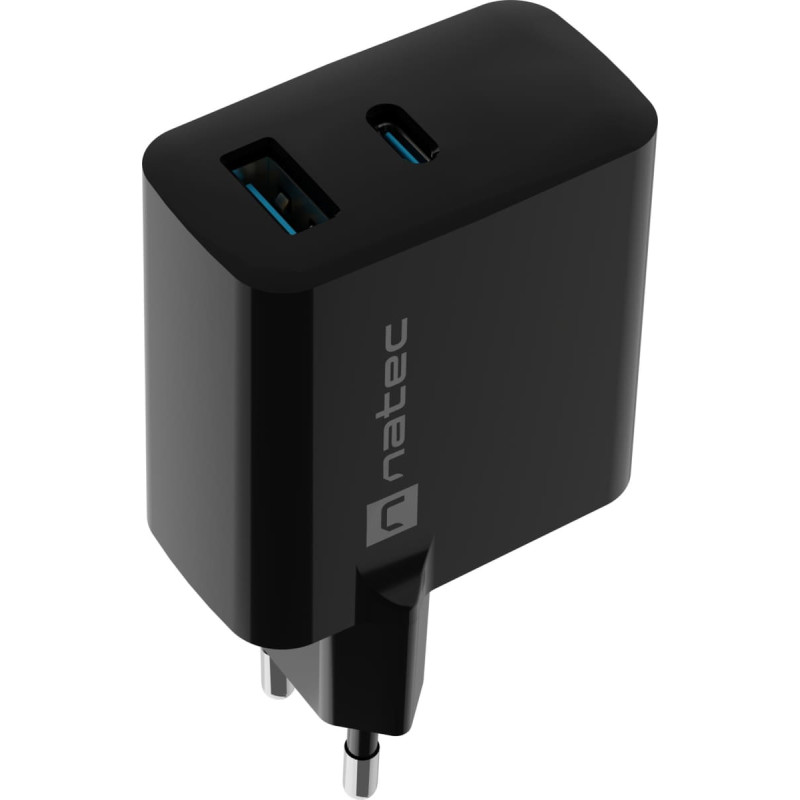 Natec Ribera USB Charger, 1x USB-A, 1x USB-C, 45 W | NUC-2143