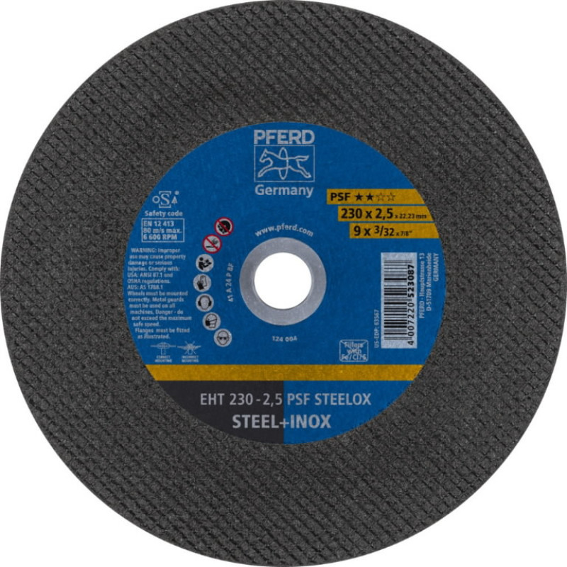 Pferd Pjovimo diskas PSF Steelox 230x2,5mm, Pferd