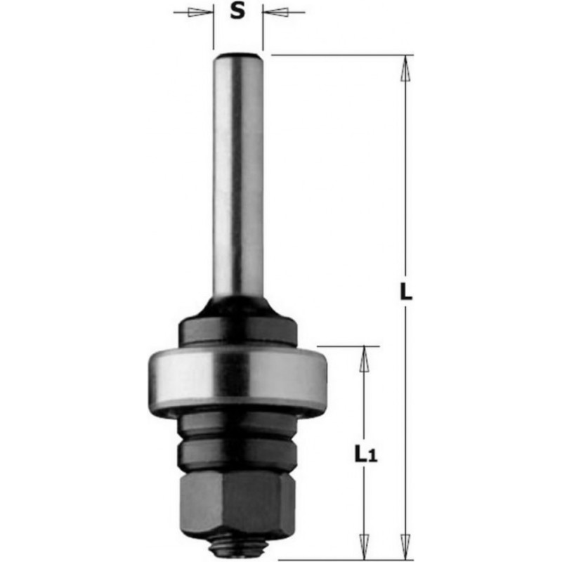 CMT Kotas griovelių frezai S=8 L=26/61 su guoliu, CMT