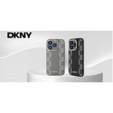Dkny DKNY DKHMP14LPCPVSLE iPhone 14 Pro 6.1" beżowy/beige hardcase Leather Checkered Mono Pattern MagSafe
