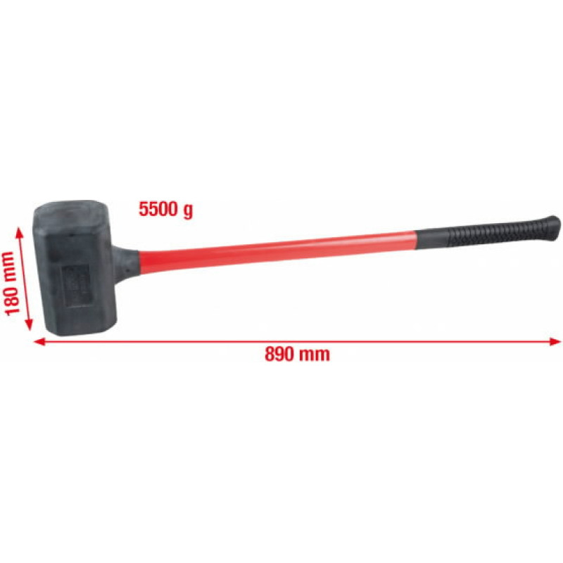 Ks Tools Plaktukas beatotrankis su mink&scaron;ta galva  5500g, KS Tools