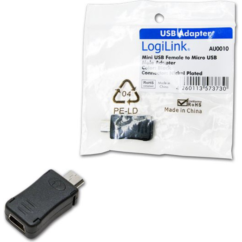 Logilink USB adapter LogiLink microUSB - miniUSB Black (AU0010)