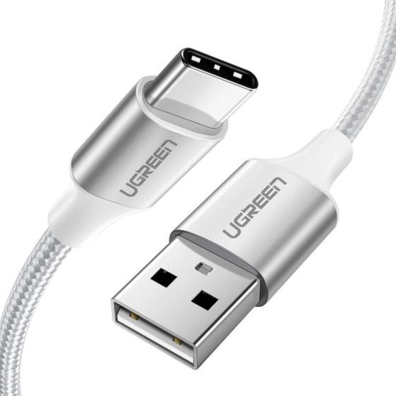 Ugreen 60133 USB kabelis 2 m USB C USB A Balta