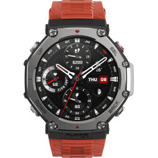 Amazfit T-Rex 3 Lava 3,81 cm (1.5") AMOLED 48.5 mm Skaitmeninis 480 x 480 pikseliai Lietimui jautrus ekranas Juoda, Nerūdijančiojo plieno GPS (palydovinis)