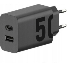 Motorola oryginalna ładowarka sieciowa Typ C + USB A 50W MC502 czarna bulk