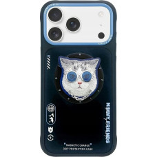 Nimmy Etui Nimmy Glasses Cool Cat MagSafe do iPhone 17 czarno niebieski
