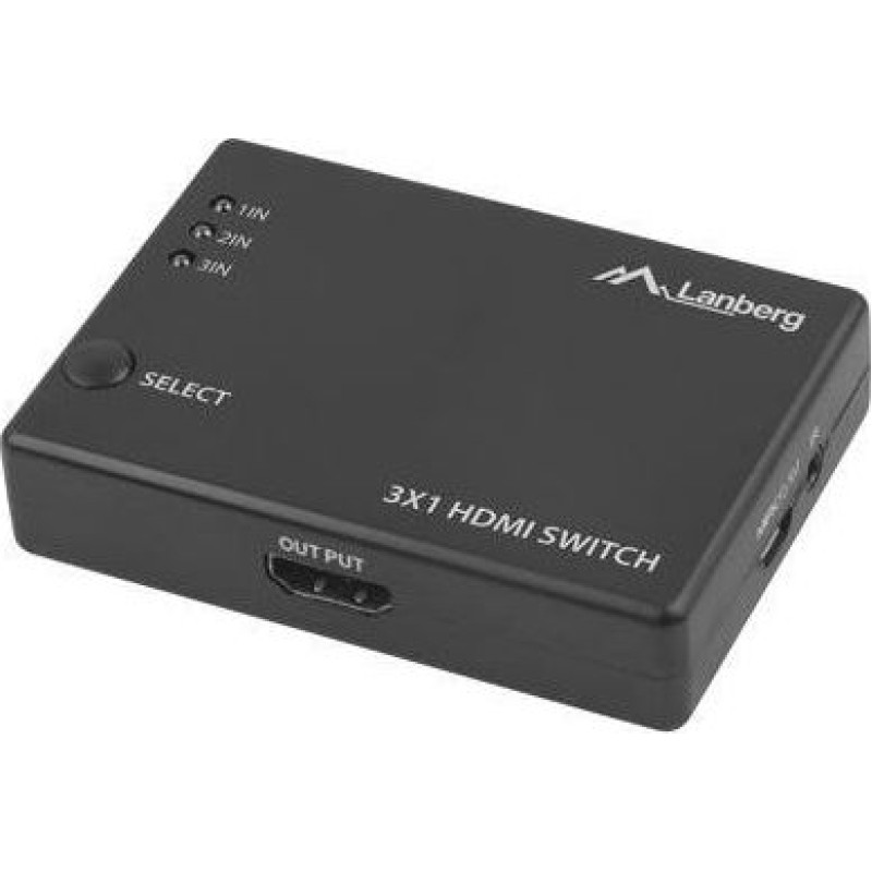 Lanberg SWITCH VIDEO LANBERG 3X HDMI BLACK + PORT MICRO USB