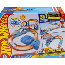 Mattel Hot Wheels Track Creator Accelerator Jump Fast Track Set, race track with toy car and motorized accelerator