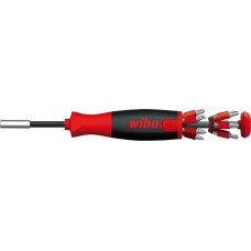 Wiha screwdriver with bit magazine LiftUp 25, 1/4" black/red, 12 bits, magnetic