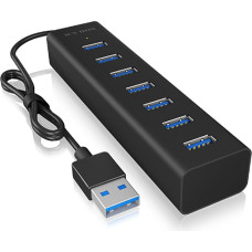 Icy Box IB-HUB1700-U3 USB 3.2 Gen 1 (3.1 Gen 1) Type-A 5000 Mbit/ai Juoda