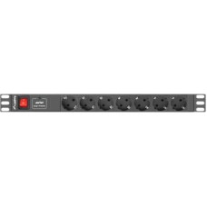 Lanberg Power Distribution unit (PDU) 19" 1U 16A 2m 7X Schuko oulets | PDU-07F-0200-BK