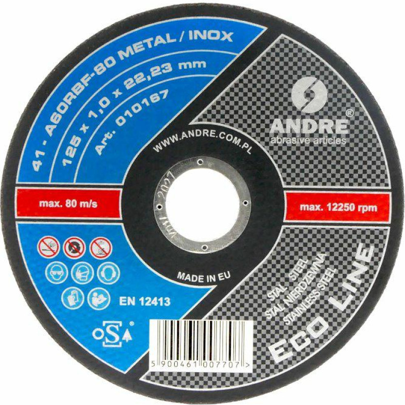 Andre TARCZA DO METALU 125 x 1,0mm METAL/INOX ECO LINE
