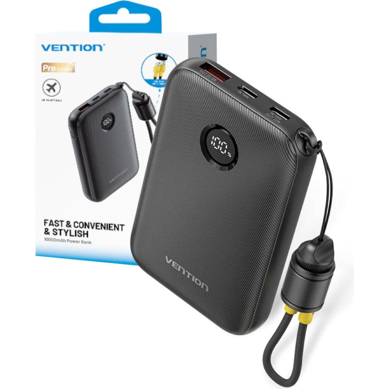 Vention POWER BANK USB 10000MAH 22.5W/BLACK FKAB0-C VENTION