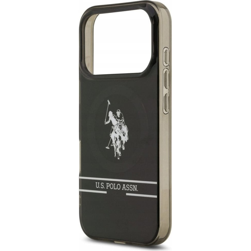 U.s. Polo Assn Etui US Polo DH and Bottom Stripe Logo   MagSafe do iPhone 17 Pro czarny