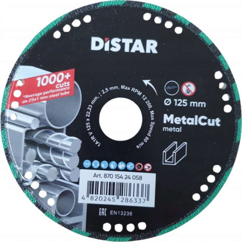 Distar TARCZA DIAMENTOWA METAL CUT 125 x 1,5/1,2 x 22,2mm METAL CUT
