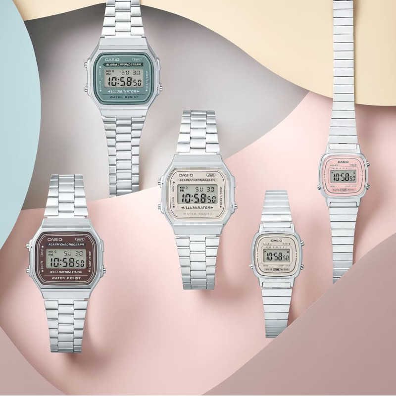 Casio Zegarek Casio Zegarek dla dzieci Casio A168WA-8AYES srebrny