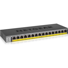 Netgear GS116LP Ne-valdomas Gigabit Ethernet (10/100/1000) Maitinimas per Eternetą (PoE) Juoda
