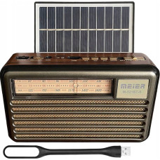 LTC PS Radio przenośne Liwa Retro z panelam solarnym(MK-193BT), FM, Bluetooth, USB, SD, AUX, lampka USB, szare