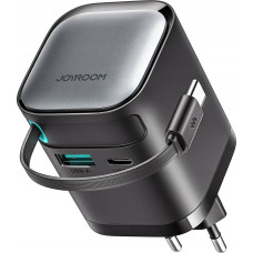 Joyroom Ładowarka Joyroom Ładowarka GaN JR-TCL02 65W USB-A USB-C z wbudowanym kablem USB-C - czarna