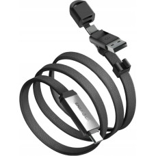 Energea Kabel USB Energea Kabel Sheath Travel 2w1 USB-C do USB-C/USB-A 480Mbps 60W 1.2m gunmetal