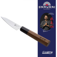 Skutimo peilis 9cm SAMURAI GOURMET juodmedžio ir riešutmedžio rankena HR-EVI-R09 HEINNER