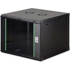 Digitus Szafa Digitus Szafa sieciowa wisząca jednosekcyjna Dynamic 19" 9U, 600x600, szklane drzwi, czarny, niezmontowana, 60kg