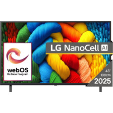 LG NanoCell 43NANO80A3B televizorius 109,2 cm (43") 4K Ultra HD Smart TV &bdquo;Wi-Fi&ldquo; Juoda