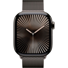 Apple Watch Series 10, Smartwatch (slate, titanium case, 42 mm, Milanese strap slate, cellular)