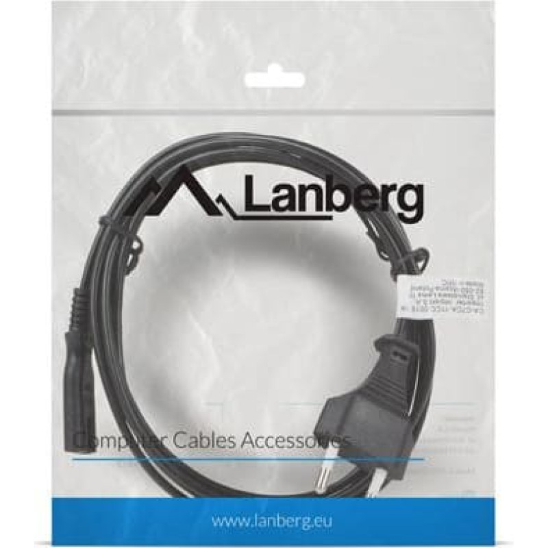 Lanberg Power cable Lanberg radio CEE 7/16 - IEC 320 C7, 1.8m, black (CA-C7CA-11CC-0018-BK)
