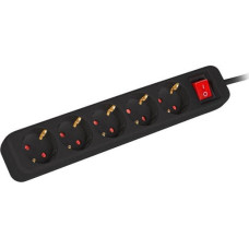 Lanberg Power strip Lanberg PS1-05F 5 sockets 3 m black (PS1-05F-0300-BK)