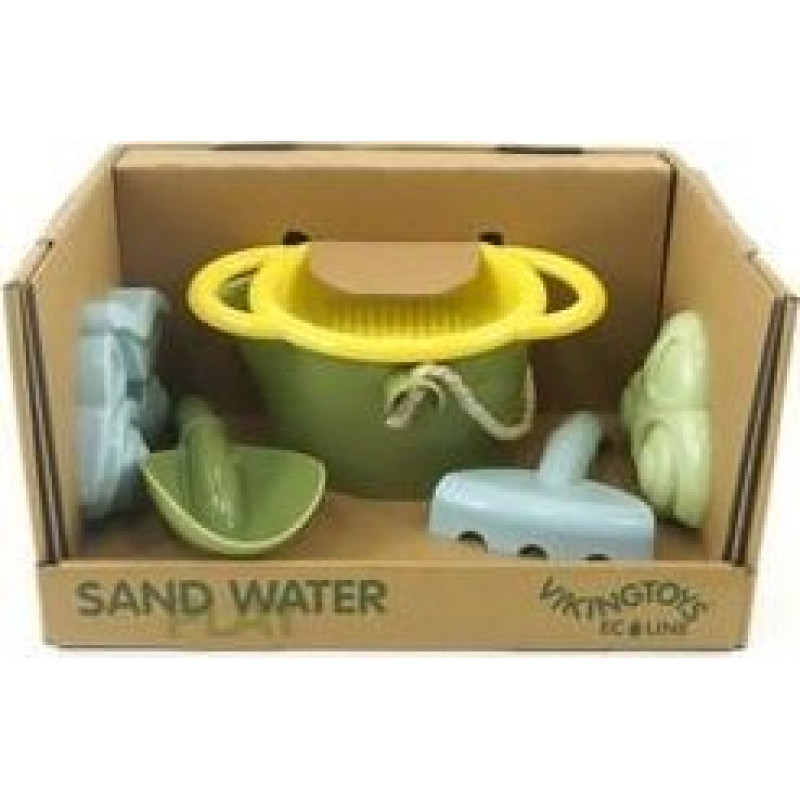 Viking Toys VIKING TOYS ECOLINE WIADERKO, GRABKI, ŁOPATKA, SITKO I 2 FOREMKI
