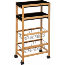 5Five W&oacute;zek kuchenny z bambusa, 2 koszyki i wyjmowane tace