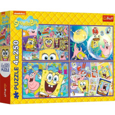 Trefl Puzzle Szalony świat SpongeBoba 4x250 elementów (13342)