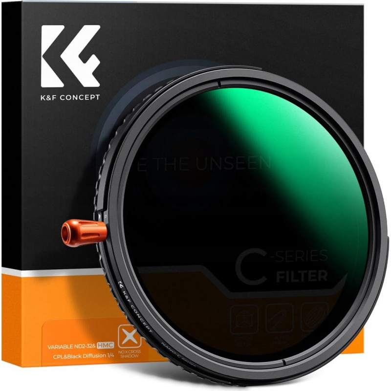 K&F Concept Filtr Hybrydowy 3w1 K&f 43 Mm 43mm Fader Nd2-32 + Cpl + Black Diffusion 1/4 / Kf01.2060