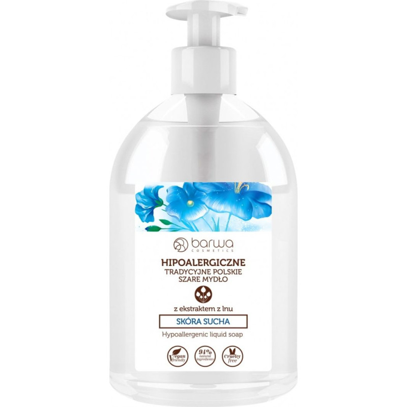 Barwa Soap liquid grey with flax extract 500ml