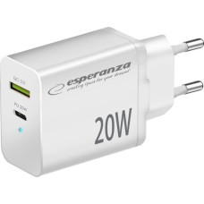 Esperanza Ładowarka Esperanza EZC105W Esperanza ładowarka sieciowa 20w usb-c pd 20w / usb-a qc 3.0 18w biała