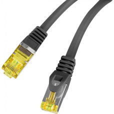 Lanberg Patchcord kat.6a S/FTP LSZH CU 0.5m fluke passed czarny