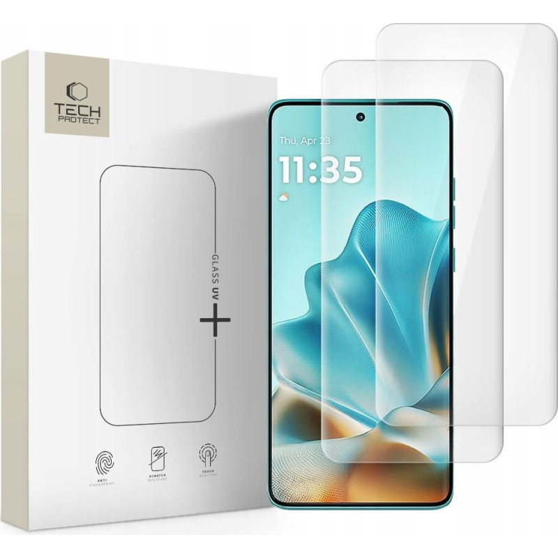 Hofi SZKŁO HARTOWANE TECH-PROTECT GLASS UV+ 2-PACK MOTOROLA EDGE 60 FUSION CLEAR