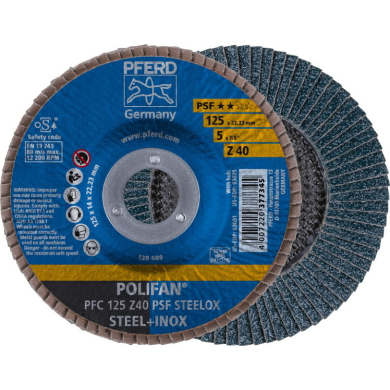 Pferd Lapelinis &scaron;lifavimo diskas PSF STEELOX 125mm Z40 PFC, Pferd