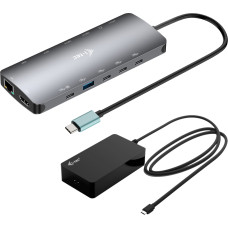 I-Tec Metal C31NANOTRIPLEDOCKPD Vielinis USB 3.2 Gen 1 (3.1 Gen 1) Type-C Pilka